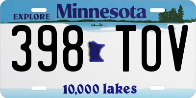 MN license plate 398TOV