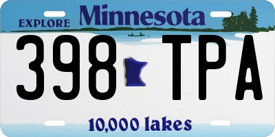 MN license plate 398TPA