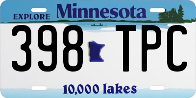 MN license plate 398TPC