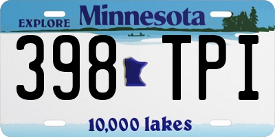 MN license plate 398TPI