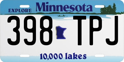 MN license plate 398TPJ