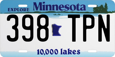 MN license plate 398TPN
