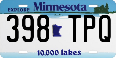 MN license plate 398TPQ