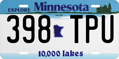 MN license plate 398TPU