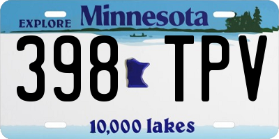 MN license plate 398TPV