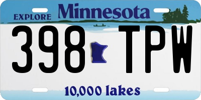 MN license plate 398TPW