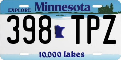 MN license plate 398TPZ