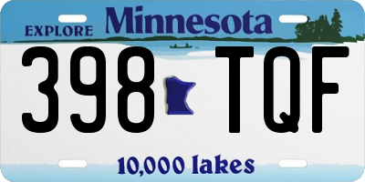 MN license plate 398TQF