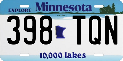 MN license plate 398TQN