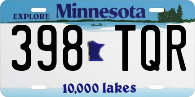 MN license plate 398TQR
