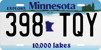 MN license plate 398TQY