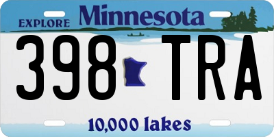 MN license plate 398TRA