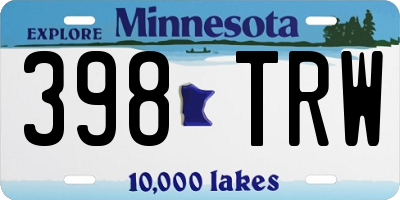 MN license plate 398TRW
