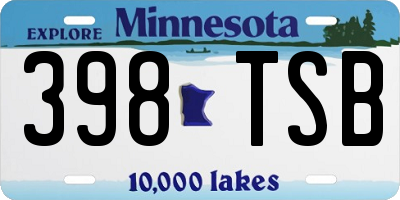 MN license plate 398TSB