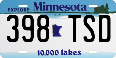 MN license plate 398TSD