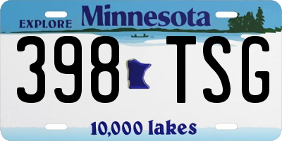 MN license plate 398TSG