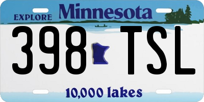 MN license plate 398TSL