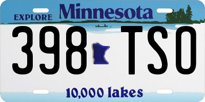 MN license plate 398TSO