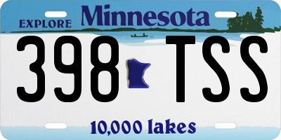 MN license plate 398TSS