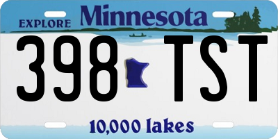 MN license plate 398TST