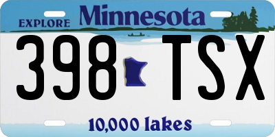MN license plate 398TSX