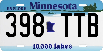 MN license plate 398TTB