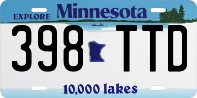 MN license plate 398TTD