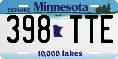 MN license plate 398TTE