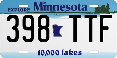 MN license plate 398TTF