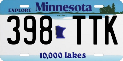 MN license plate 398TTK