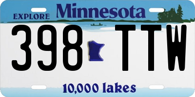 MN license plate 398TTW