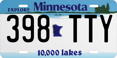 MN license plate 398TTY