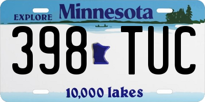 MN license plate 398TUC