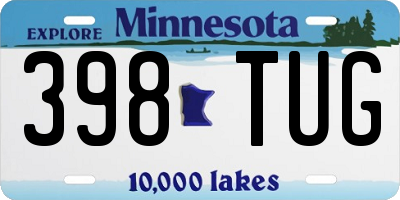 MN license plate 398TUG
