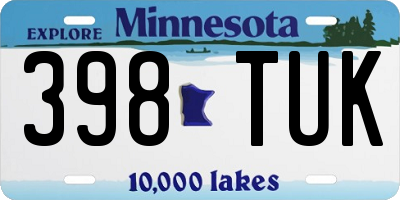 MN license plate 398TUK