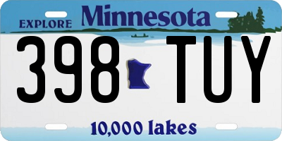 MN license plate 398TUY