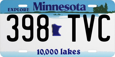 MN license plate 398TVC