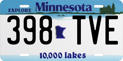 MN license plate 398TVE