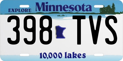 MN license plate 398TVS