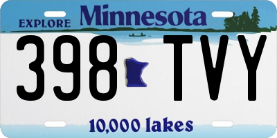 MN license plate 398TVY