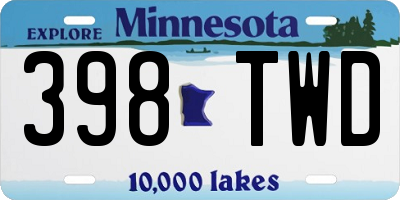 MN license plate 398TWD
