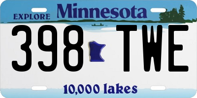 MN license plate 398TWE