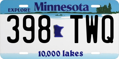 MN license plate 398TWQ