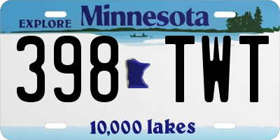 MN license plate 398TWT