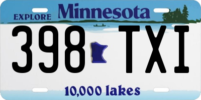 MN license plate 398TXI