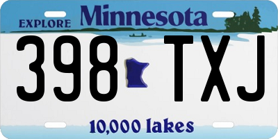 MN license plate 398TXJ