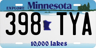 MN license plate 398TYA