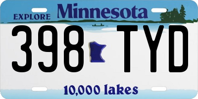MN license plate 398TYD