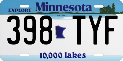 MN license plate 398TYF