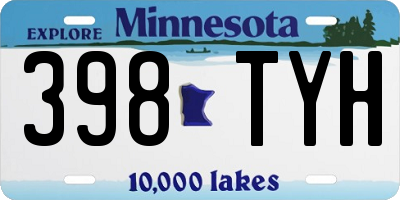 MN license plate 398TYH